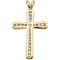 Chapel Diamond Cross 14k Yellow Gold Pendant