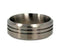 Brushed Titanium Grooved Pinstripe 8mm Comfort-Fit Wedding Band