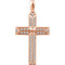 Diamond Angled Cross 14k Rose Gold Pendant (.33 Ctw, H+ Color, I1 Clarity)