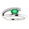 Chatham Created Emerald and Diamond Bypass Ring, Sterling Silver (.125 Ctw, G-H Color, I1 Clarity), Size 7.25