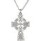 Celtic Halo Cross Sterling Silver Necklace, 24"
