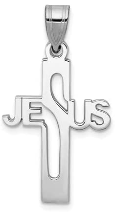 Sterling Silver Jesus' Cross Cut-Out Charm Pendant