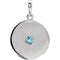 Round Aquamarine Disc Pendant, Rhodium-Plated 14k White Gold