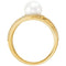 White Freshwater Cultured Pearl, Diamond Negative Space Ring, 14k Yellow Gold (7.5-8.00)(.125Ctw, G-H Color, I1 Clarity) Size 7