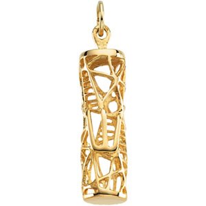 14k Yellow Gold Mezuzah Pendant (Made in Holy Land)