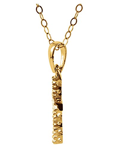 Girl's 14k Yellow Gold Cubic Zirconia Cross Pendant Necklace, 15"