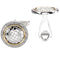 Diamond Snake Skin Pattern Embossed Round Cuff Links, Sterling Silver, 14k Yellow Gold (.50 Ctw, GH Color, Clarity I1 )