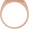 Men's Closed Back Brushed Rectangle Signet Semi-Polished 10k Rose Gold Ring (15x6mm) Size 10