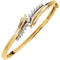 Petite Diamond Bangle Bracelet, 14k Yellow and White Gold, 7" (.5 Cttw, GH Color , I1 Clarity )