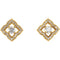 Diamond Halo-Style Clover Earrings, 14k Yellow Gold (.75 Ctw, GH Color, I1 Clarity)