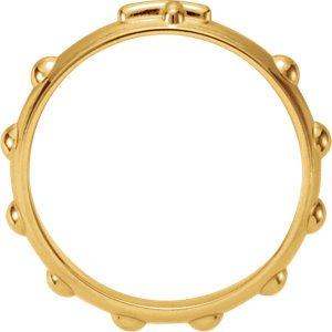 10k Yellow Gold 4.75mm Rosary Ring, Size 9
