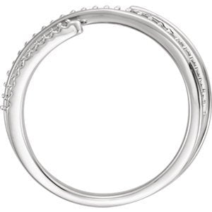 Diamond Negative Space Ring, Rhodium-Plated 14k White Gold, Size 7.75