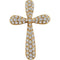 Diamond Petal Cross Pendant, Rhodium-Plated 14k Yellow Gold (.33 Ctw, H+ Color, I1 Clarity)