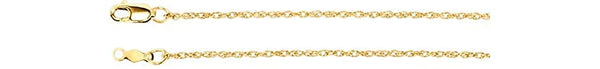 1.25mm 18k Yellow Gold Rope Chain, 18"