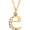Diamond Initial 'e' Lowercase Letter 14k Yellow Gold Pendant Necklace, 16" (.03 Ctw, GH Color, I1 Clarity)