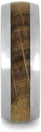 Whiskey Barrel Oak Wood 8mm Titanium Comfort-Fit Band