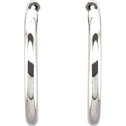 Endless Hoop Tube Earrings, Sterling Silver (19mm)