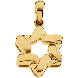 Star of David 14k Yellow Gold Pendant (Made in Holy Land)