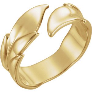 Bypass Rose Leaf Ring, 14k Yellow Gold, Size 5.75