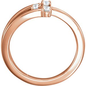 3-Stone Diamond Past, Present, Future Ring, 14k Rose Gold, Size 7 (.20 Ctw, GH Color, I1 Clarity)