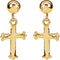 Girl's Apostles' Cross Dangle Earrings, 14k Yellow Gold (11x8MM)