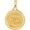 14k Yellow Gold Round Mazel Good Luck Medal (15 MM)