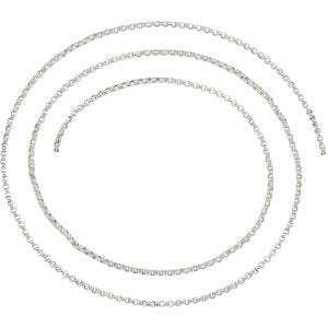 Solid Rolo Chain 1.5mm Rhodium-Plated Sterling Silver, 18"
