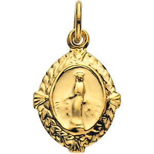 14k Yellow Gold Miraculous Medal (12x9 MM)