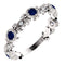 Platinum Blue Sapphire and Diamond Vintage-Style Ring (0.03 Ctw, G-H Color, SI1-SI2 Clarity)