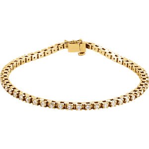 Diamond Line Bracelet, 14k Yellow Gold, 7" (2.13 Cttw, GH Color , I1 Clarity )