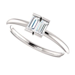 Platinum Diamond Two-Stone Ring, Size 7 (.25 Ctw, G-H Color, SI2-SI3 Clarity)