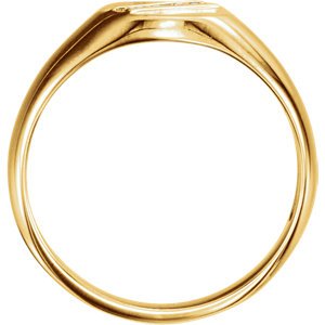 Men's 14k Yellow Gold Diamond Journey Ring (.08 Ctw, G-H Color, I1 Clarity) Size 12.75