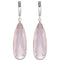 Two-Sided 27.9 Ctw Checkerboard Rose Quartz Pear Sterling Silver Earrings