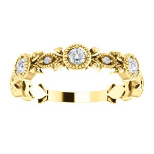 Diamond Vintage-Style Ring, 14k Yellow Gold (0.33 Ctw, G-H Color, I1 Clarity)