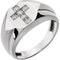 Men's Diamond Cross Rhodium Plate 14k White Gold Ring, Size 10 (1/4 Cttw, HIJ Color,SI2-I1 Clarity)