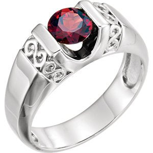 Men's Mozambique Garnet 1.65 Ct Ring, Sterling Silver, Size 10.5