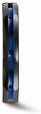 Black Ti Collection Black and Blue Titanium Blue Sapphire 4mm Band