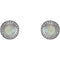 Platinum Opal and Diamond Halo-Style Earrings (5MM) (.2 Ctw, G-H Color, SI2-SI3 Clarity)