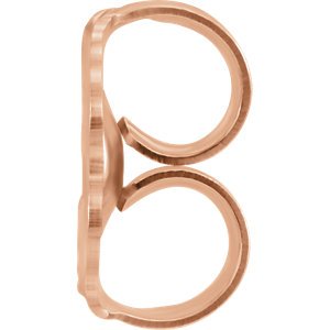 Initial Letter 'X' 14k Rose Gold Stud Earring (Single Earring)
