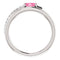 Pink Tourmaline and Diamond Bypass Ring, Rhodium-Plated 14k White Gold (.125 Ctw, G-H Color, I1 Clarity)