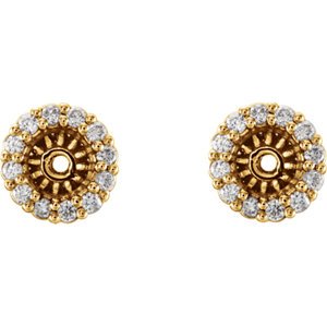 Diamond Cluster Earring Jackets, 14k Yellow Gold (6.1 MM) (0.2 Ctw, G-H Color, I2 Clarity)