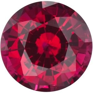 Platinum Chatham Created Ruby and Diamond Vintage-Style Ring (0.03 Ctw, G-H Color, SI1-SI2 Clarity)