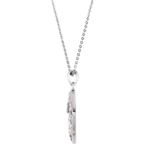 Ave 369 'Handprints on My Heart' Memorial Pendant Necklace, Rhodium Plate Sterling Silver, 18"