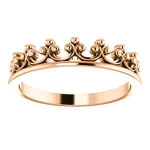 Stackable Crown Ring, 14k Rose Gold