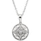 Diamond Round Vintage Style Sterling Silver Pendant Necklace, 18" (.05 Cttw)