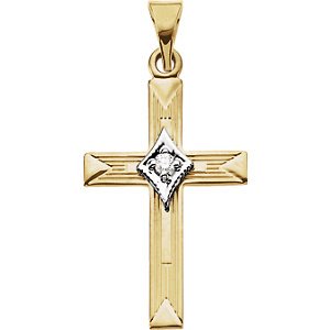 St. George's Diamond Cross 14k Yellow Gold Pendant