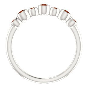 Platinum Mozambique Garnet 7-Stone 3.25mm Ring