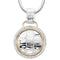61-Stone Diamond Round Alligator Skin Design Pendant Necklace, 14k Yellow Gold and Sterling Silve, 18" (1/3 Ctw)