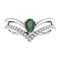Chatham Created Alexandrite Pear and Diamond Chevron Rhodium-Plated 14k White Gold Ring (.145 Ctw, G-H Color, I1 Clarity), Size 6
