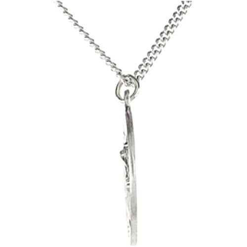 Sterling Silver Round St. John the Baptist Necklace, 18" (18 MM)